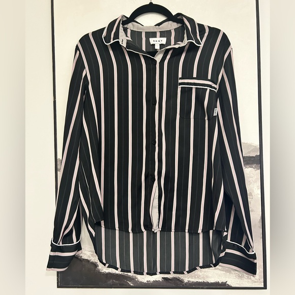 DKNY Striped Satin Pajama Set - Small - Picture 3 of 6